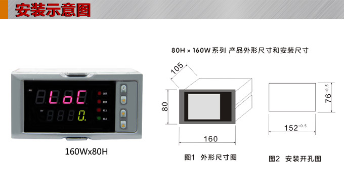 數(shù)顯控制儀，DT316智能單回路數(shù)顯表，單回路數(shù)顯控制儀安裝示意圖